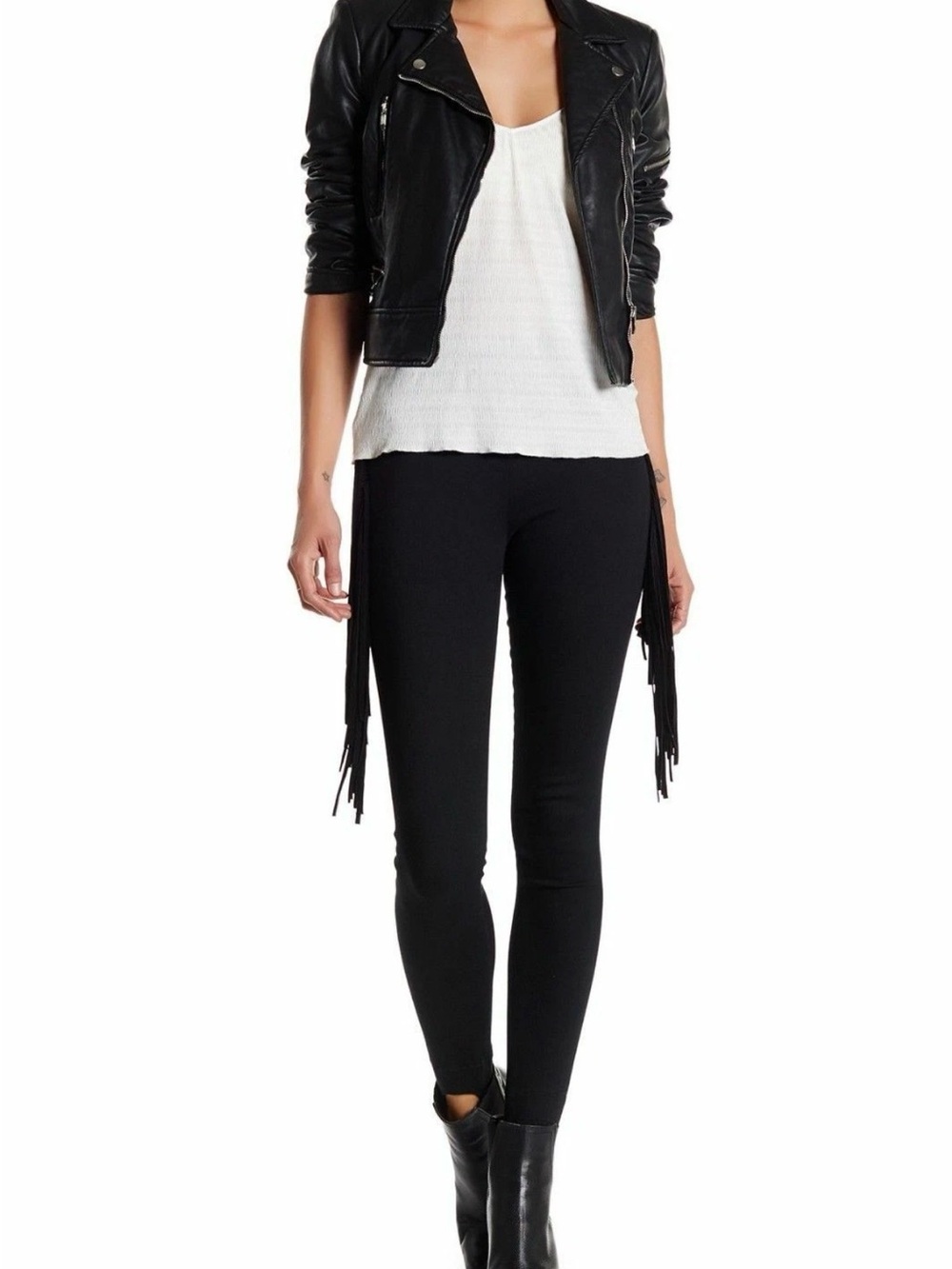 McGuire Denim Black Skinny Women’s Jeans — with Side Fringe. Size 26